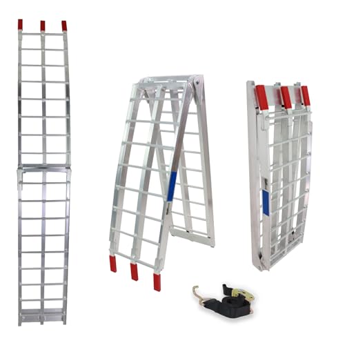 TRUTZHOLM 1 x Auffahrrampe klappbar 180 cm Traglast 340 kg Alu grau Riffelstab Verladerampe von TRUTZHOLM