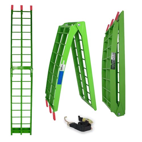 TRUTZHOLM 1 x Auffahrrampe klappbar 180 cm Traglast 340 kg Alu grün Riffelstab Verladerampe von TRUTZHOLM