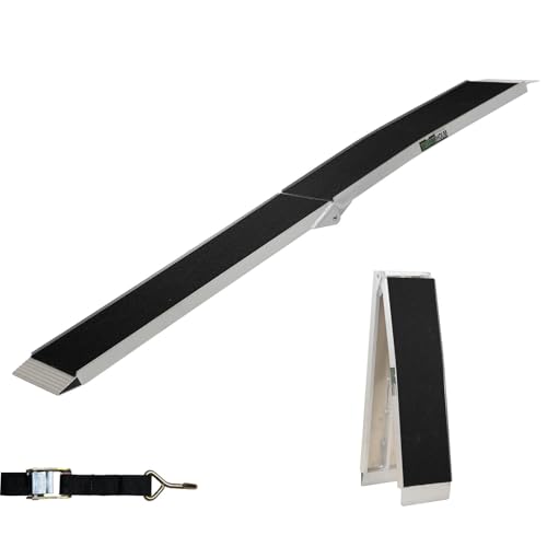 TRUTZHOLM 1 x Auffahrrampe klappbar 228 cm 340 kg Traglast Alu Anti Rutsch E-Bike- Fahrradrampe Motorradrampe von TRUTZHOLM