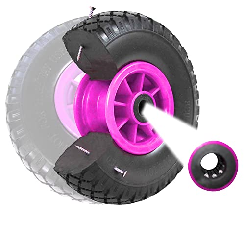 TRUTZHOLM Sackkarrenrad 260x85mm Vollgummi 3.00-4 PU Ersatzrad für Sackkarre mit Kunststofffelge (Pink, zentrierte 75 mm Nabe) von TRUTZHOLM