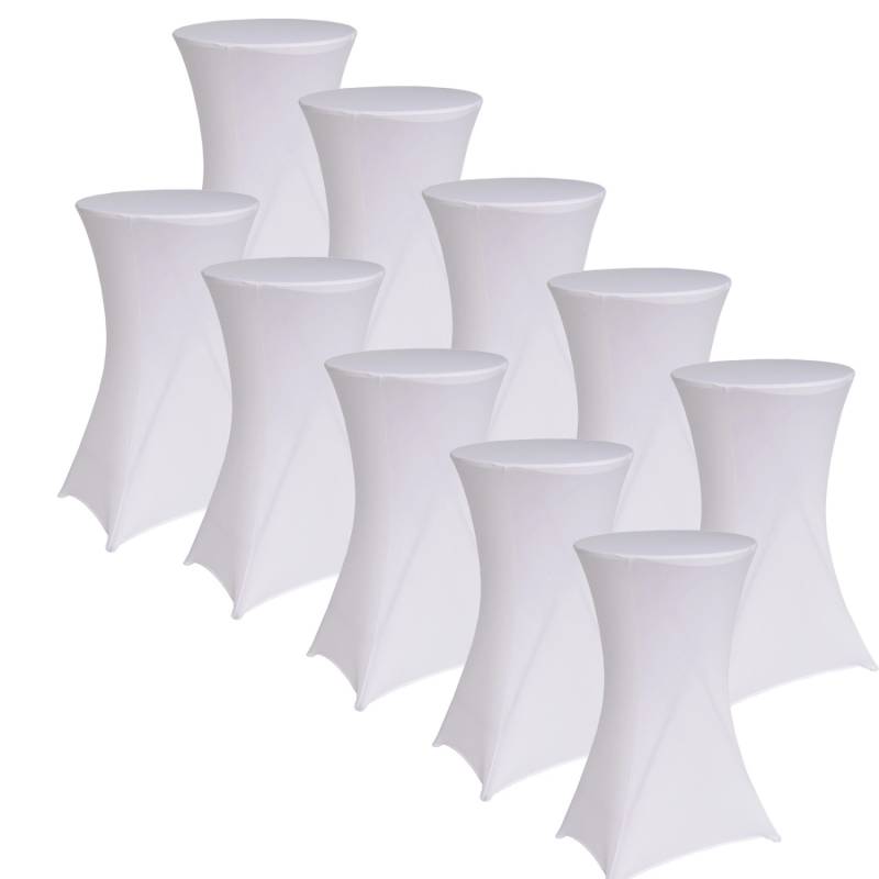 TRUTZHOLM 10er Set Stehtischhusse Husse Bistrotisch Decke 60cm Weiß von TRUTZHOLM