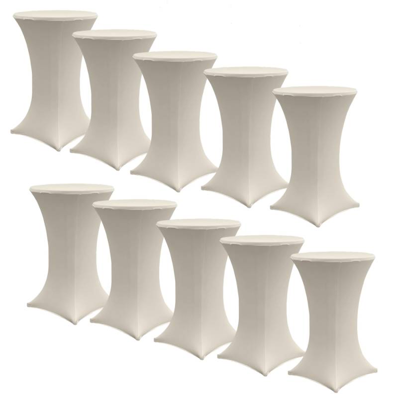 TRUTZHOLM 10er Set Stehtischhusse Stretch 70cm Beige von TRUTZHOLM