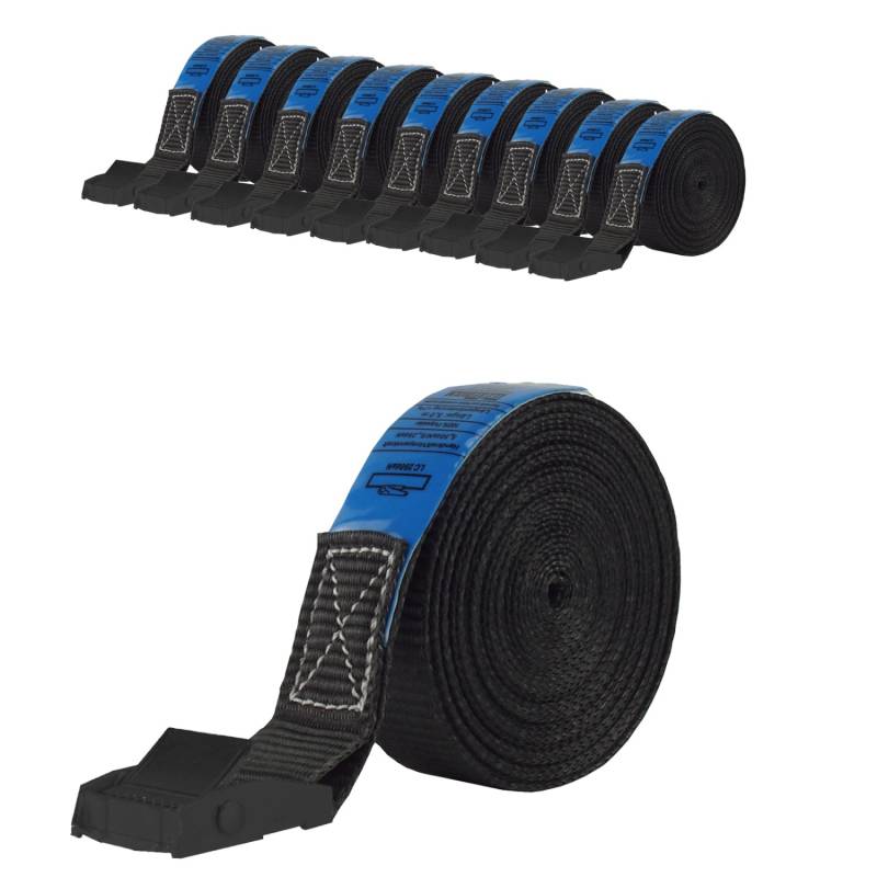 TRUTZHOLM 10x Profi Spanngurt Klemmschloss Auto 1 Teilig 5m 250 kg Schwarz von TRUTZHOLM