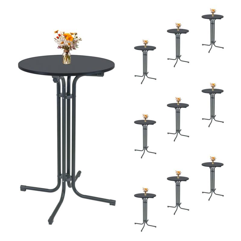 TRUTZHOLM 10x Stehtisch Klappbar Durchmesser 70 cm Höhe 110 cm Stahl Anthrazit TRUTZHOLM 10x Stehtisch Klappbar Durchmesser 70 cm Höhe 110 cm Stahl Anthrazit von TRUTZHOLM