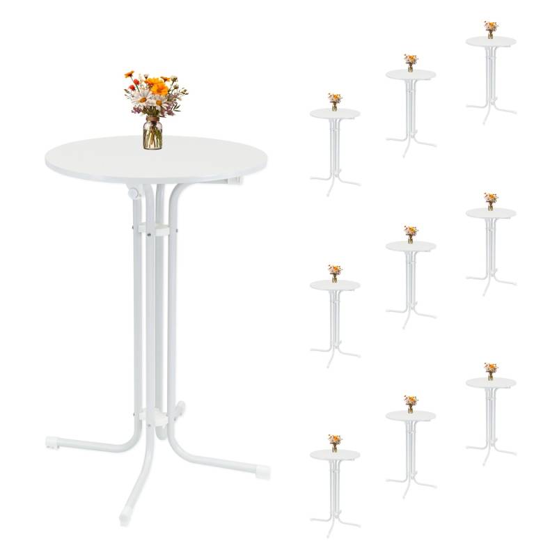 TRUTZHOLM 10x Stehtisch Klappbar Durchmesser 70 cm Höhe 110 cm Stahl Weiß TRUTZHOLM 10x Stehtisch Klappbar Durchmesser 70 cm Höhe 110 cm Stahl Weiß von TRUTZHOLM