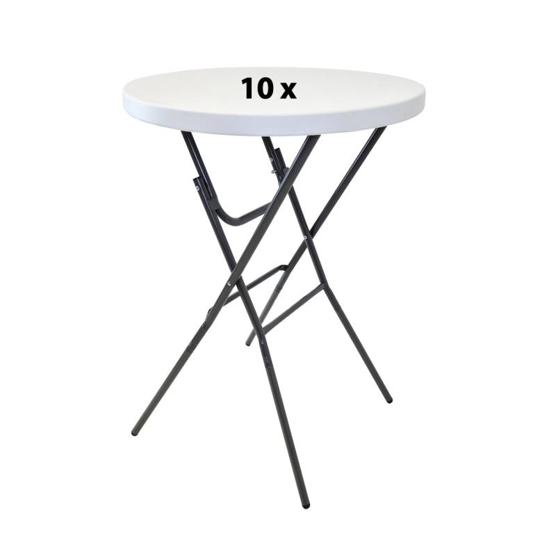 TRUTZHOLM 10x Stehtisch Klappbar Durchmesser 80cm Tischplatte Höhe 110cm Weiß TRUTZHOLM 10x Stehtisch Klappbar Durchmesser 80cm Tischplatte Höhe 110cm Weiß von TRUTZHOLM