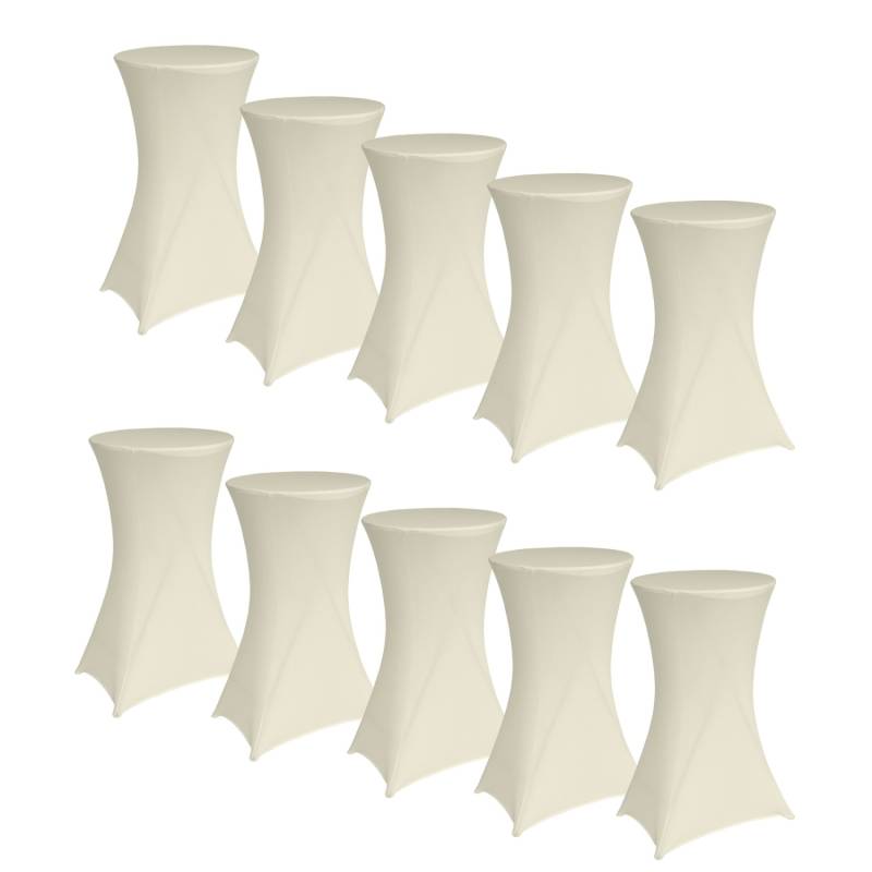 TRUTZHOLM 10x Stehtischhusse Husse Stretch Durchmesser 60cm Beige von TRUTZHOLM