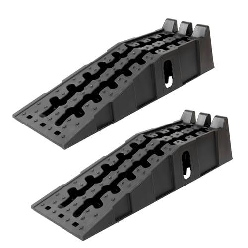 TRUTZHOLM 2 x Auffahrrampe Auffahrkeil mit Überfahrstopper 90 x 30 x 21,5 cm hochbelastbar 5t Traglast Kunststoff Stapelbar für Wohnmbil PKW SUV rutschfeste Rampe für jeden Untergrund schwarz TRUTZHOLM 2 x Auffahrrampe Auffahrkeil mit Überfahrstopper 90 x 30 x 21,5 cm hochbelastbar 5t Traglast Kunststoff Stapelbar für Wohnmbil PKW SUV rutschfeste Rampe für jeden Untergrund schwarz von TRUTZHOLM