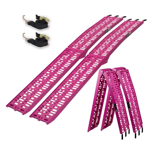 TRUTZHOLM 2 x Auffahrrampe klappbar 228cm Traglast 680 kg ALU pink gelocht Verladerampe Rampe von TRUTZHOLM