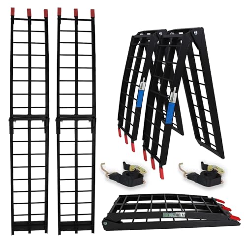 TRUTZHOLM 2 x Auffahrrampe klappbar 180 cm Traglast 680 kg Alu geriffelte Einzelstäbe Verladerampe (Schwarz) TRUTZHOLM 2 x Auffahrrampe klappbar 180 cm Traglast 680 kg Alu geriffelte Einzelstäbe Verladerampe (Schwarz) von TRUTZHOLM