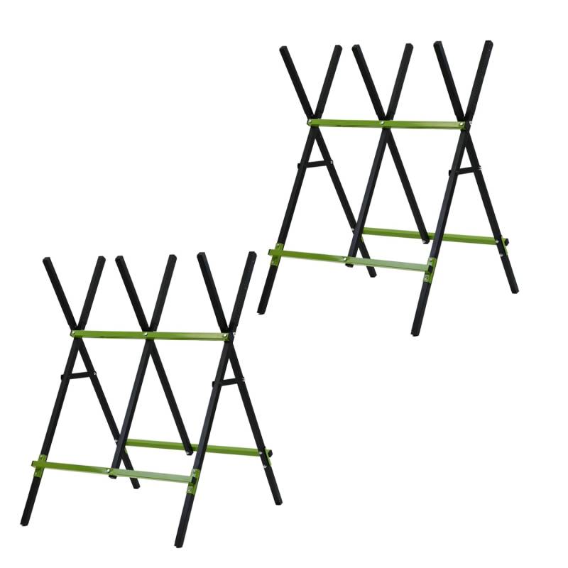 TRUTZHOLM 2er Set Holzsägebock Klappbar Stahl Pulverbeschichtet 100 kg Traglast Schwarz Grün TRUTZHOLM 2er Set Holzsägebock Klappbar Stahl Pulverbeschichtet 100 kg Traglast Schwarz Grün von TRUTZHOLM