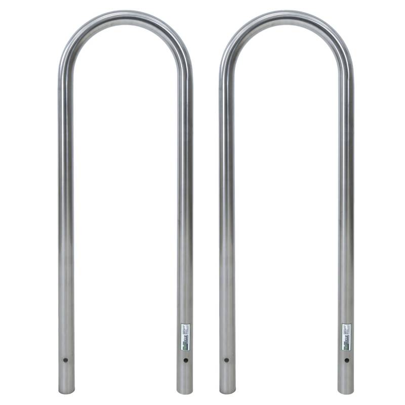 TRUTZHOLM 2x Fahrradanlehnbügel 115 x 41 cm Edelstahl Durchmesser 49 mm Grau Typ U von TRUTZHOLM