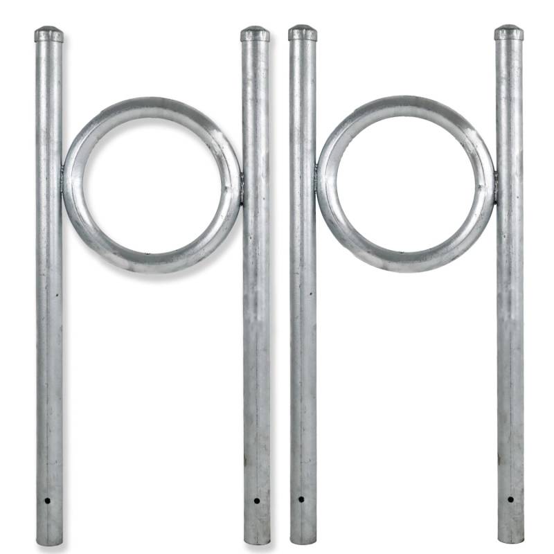 TRUTZHOLM 2x Fahrradanlehnbügel 116,5 x 52,5 cm Stahl Durchmesser 50 mm Typ O von TRUTZHOLM