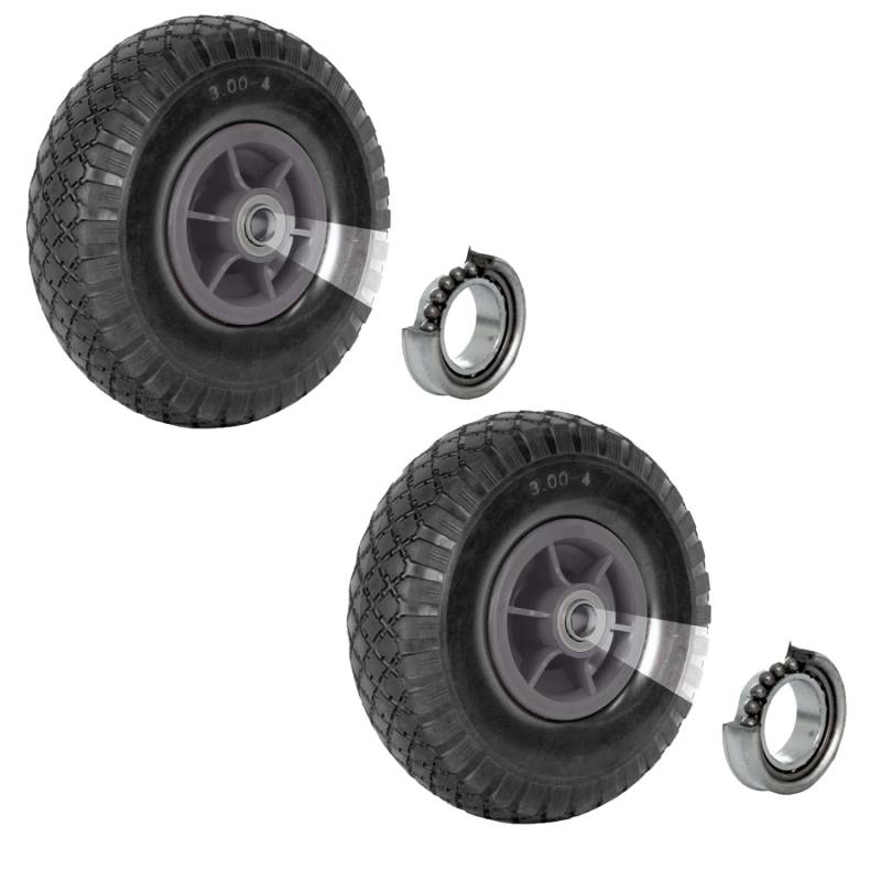 TRUTZHOLM 2x Sackkarrenrad 260x85mm 3.00-4 Nabenlänge 60mm Versetzt Grau von TRUTZHOLM