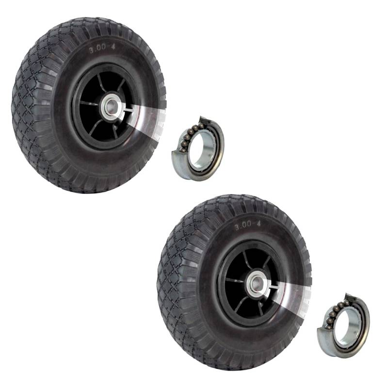 TRUTZHOLM 2x Sackkarrenrad 260x85mm 3.00-4 Nabenlänge 60mm Versetzt Schwarz von TRUTZHOLM