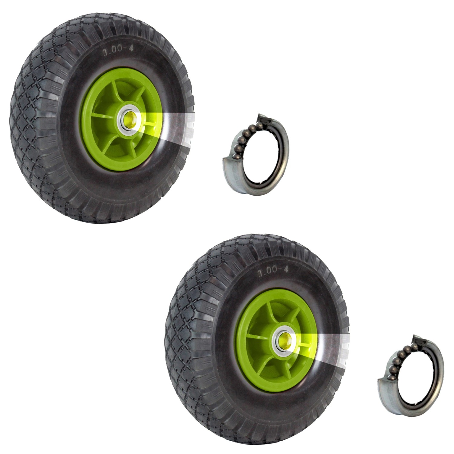 TRUTZHOLM 2x Sackkarrenrad Luftrad 260x85mm 3.00-4 60mm Versetze Nabe Durchmesser 20mm 4PR Gewebe Grün TRUTZHOLM 2x Sackkarrenrad Luftrad 260x85mm 3.00-4 60mm Versetze Nabe Durchmesser 20mm 4PR Gewebe Grün von TRUTZHOLM