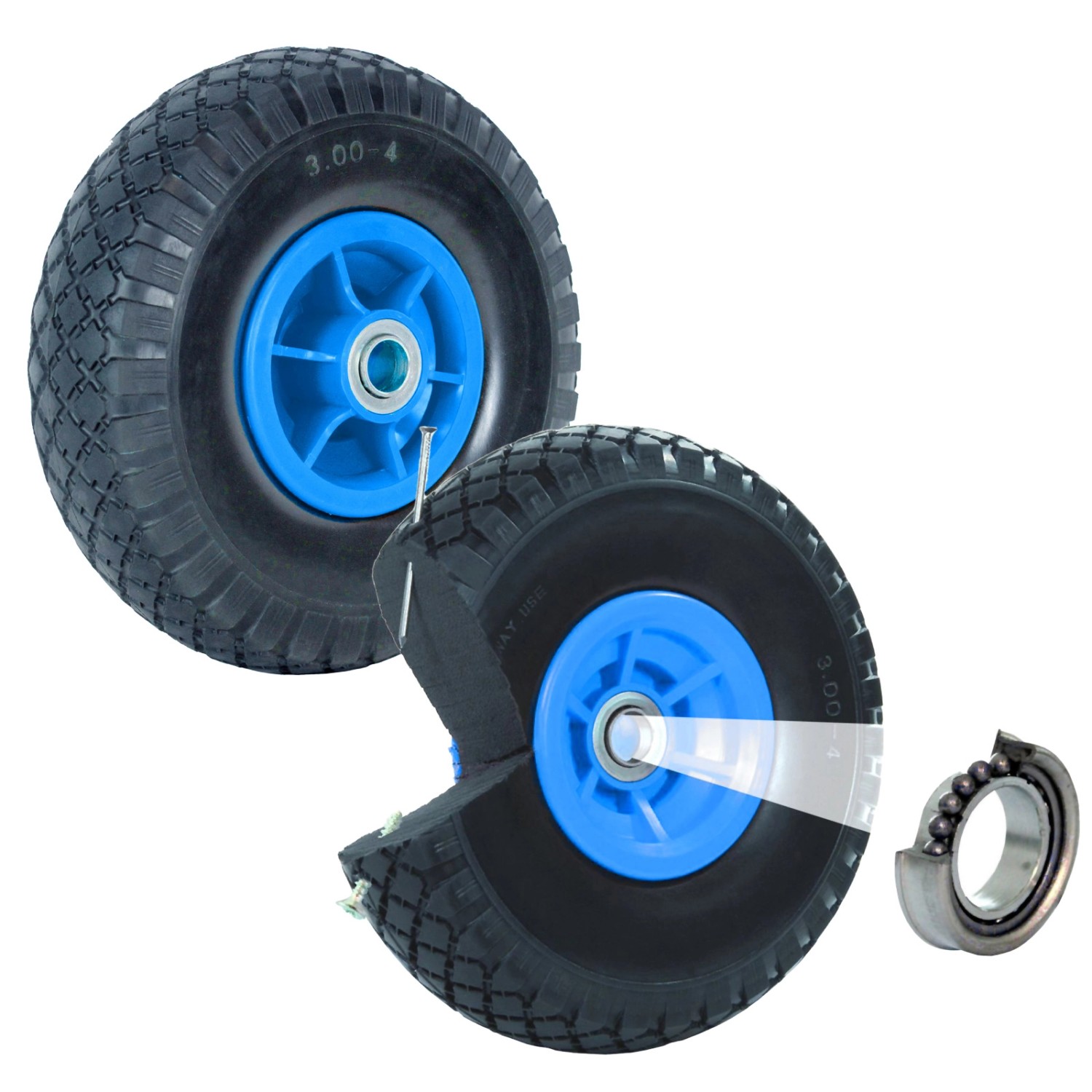 TRUTZHOLM 2x Sackkarrenrad PU Rad 260x85mm 3.00-4 60mm Durchmesser 20mm Blau TRUTZHOLM 2x Sackkarrenrad PU Rad 260x85mm 3.00-4 60mm Durchmesser 20mm Blau von TRUTZHOLM