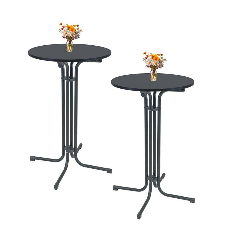 TRUTZHOLM 2x Stehtisch Klappbar Durchmesser 70 cm Höhe 110 cm Stahl Anthrazit TRUTZHOLM 2x Stehtisch Klappbar Durchmesser 70 cm Höhe 110 cm Stahl Anthrazit von TRUTZHOLM