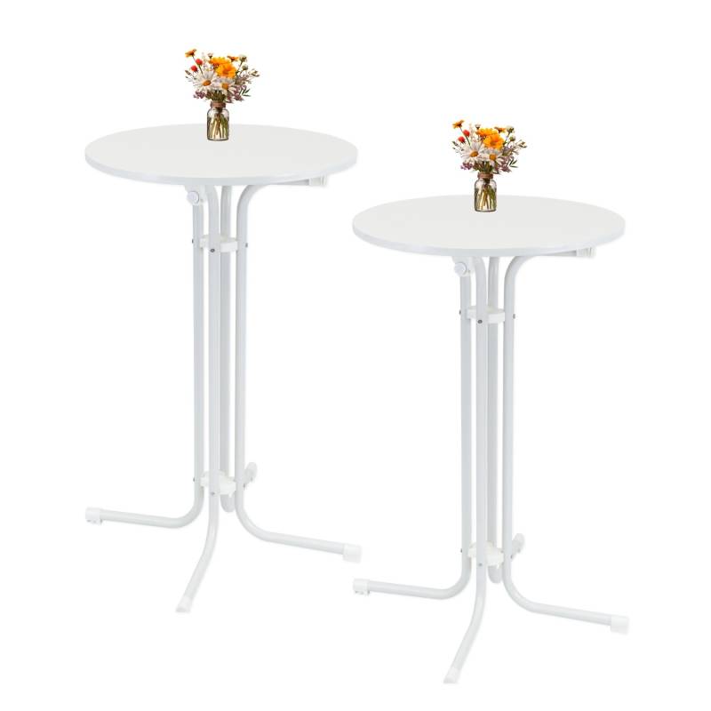 TRUTZHOLM 2x Stehtisch Klappbar Durchmesser 70 cm Höhe 110 cm Stahl Weiß TRUTZHOLM 2x Stehtisch Klappbar Durchmesser 70 cm Höhe 110 cm Stahl Weiß von TRUTZHOLM