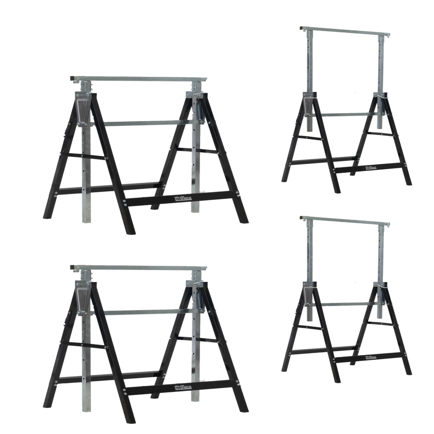 TRUTZHOLM 4x Arbeitsbock 7Fach Höhenverstellbar Bis 800 kg Stahl Lackiert Schwarz TRUTZHOLM 4x Arbeitsbock 7Fach Höhenverstellbar Bis 800 kg Stahl Lackiert Schwarz von TRUTZHOLM