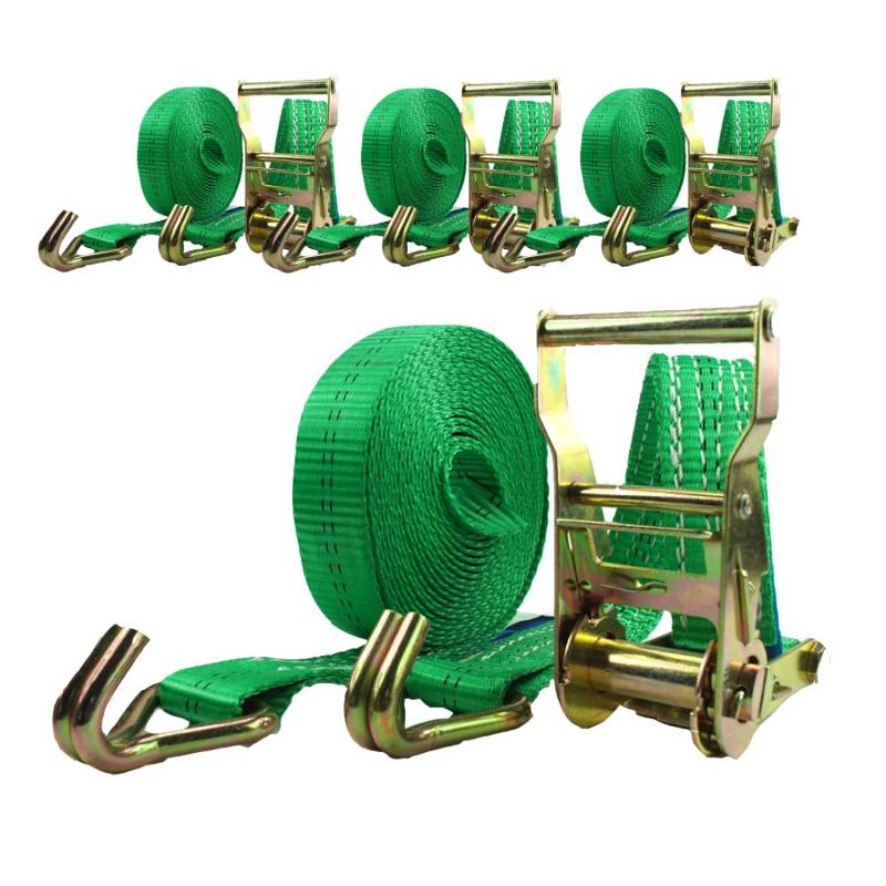 TRUTZHOLM 4x Profi Ratschen Spanngurt 2 Teilig 6m 2t 2000 kg TÜV GS Grün von TRUTZHOLM