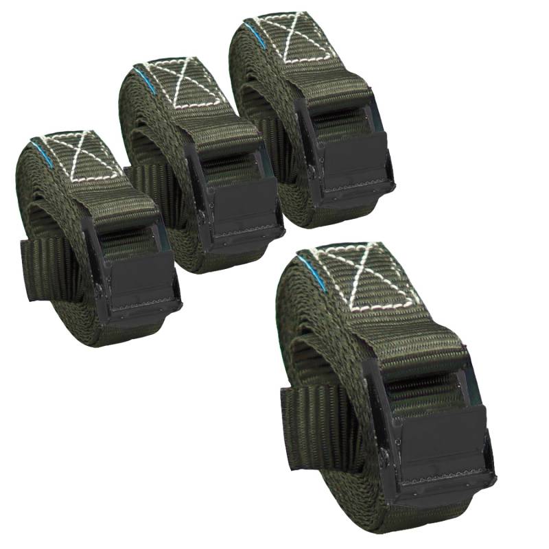 TRUTZHOLM 4x Profi Spanngurt Klemmschloss Auto 1 Teilig 2,5m 250 kg Anthrazit von TRUTZHOLM