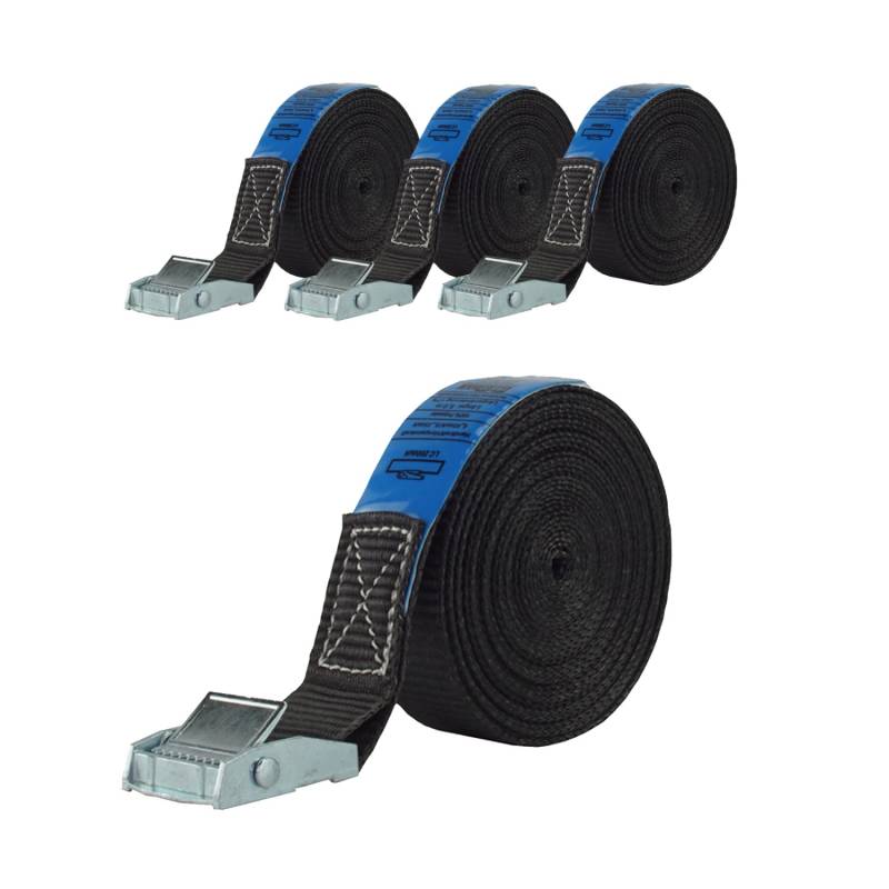 TRUTZHOLM 4x Profi Spanngurt Klemmschloss Auto 1 Teilig 4m 250 kg Schwarz von TRUTZHOLM