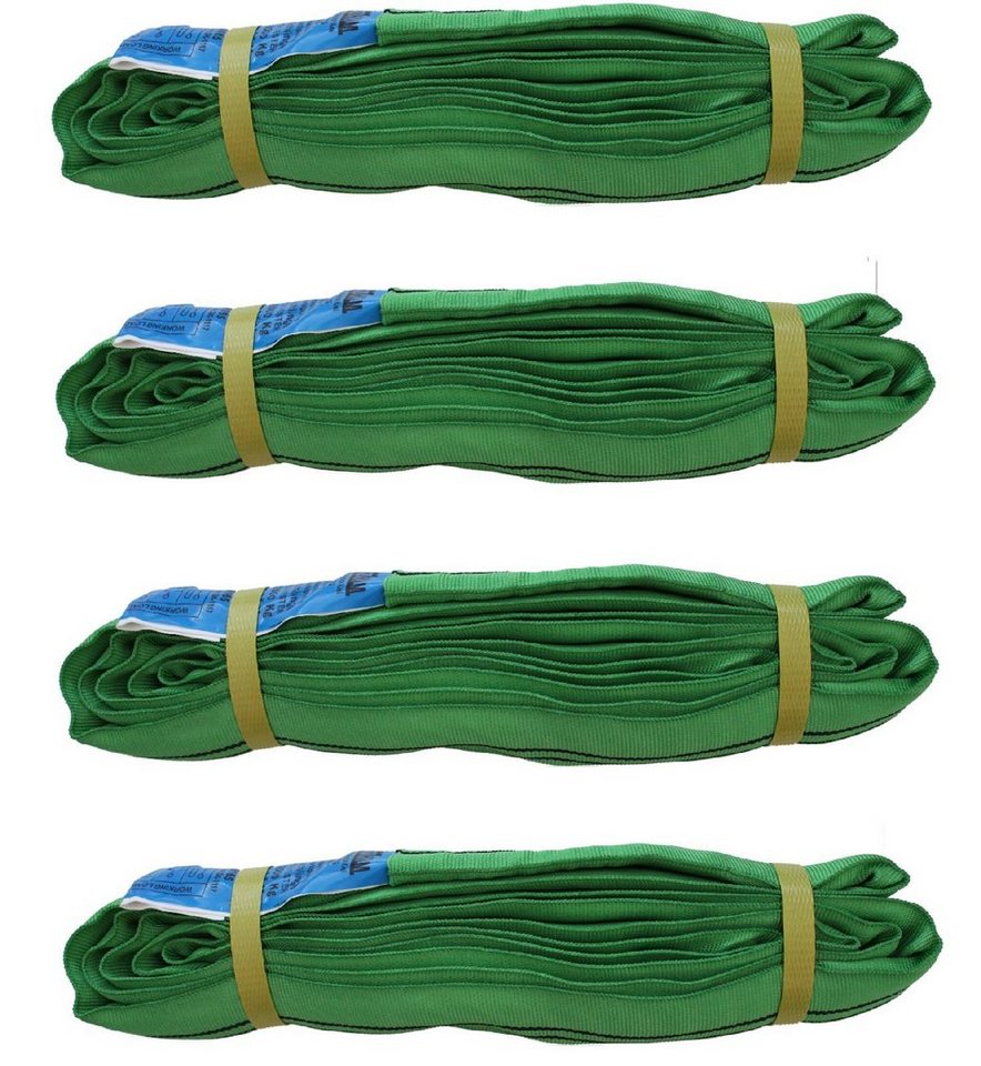TRUTZHOLM 4x Rundschlinge 2000 kg 2 to grün 3 m Umfang Hebeband Hebeschlinge Hebeband (Set, 4-tlg), Oberflächenschonend von TRUTZHOLM
