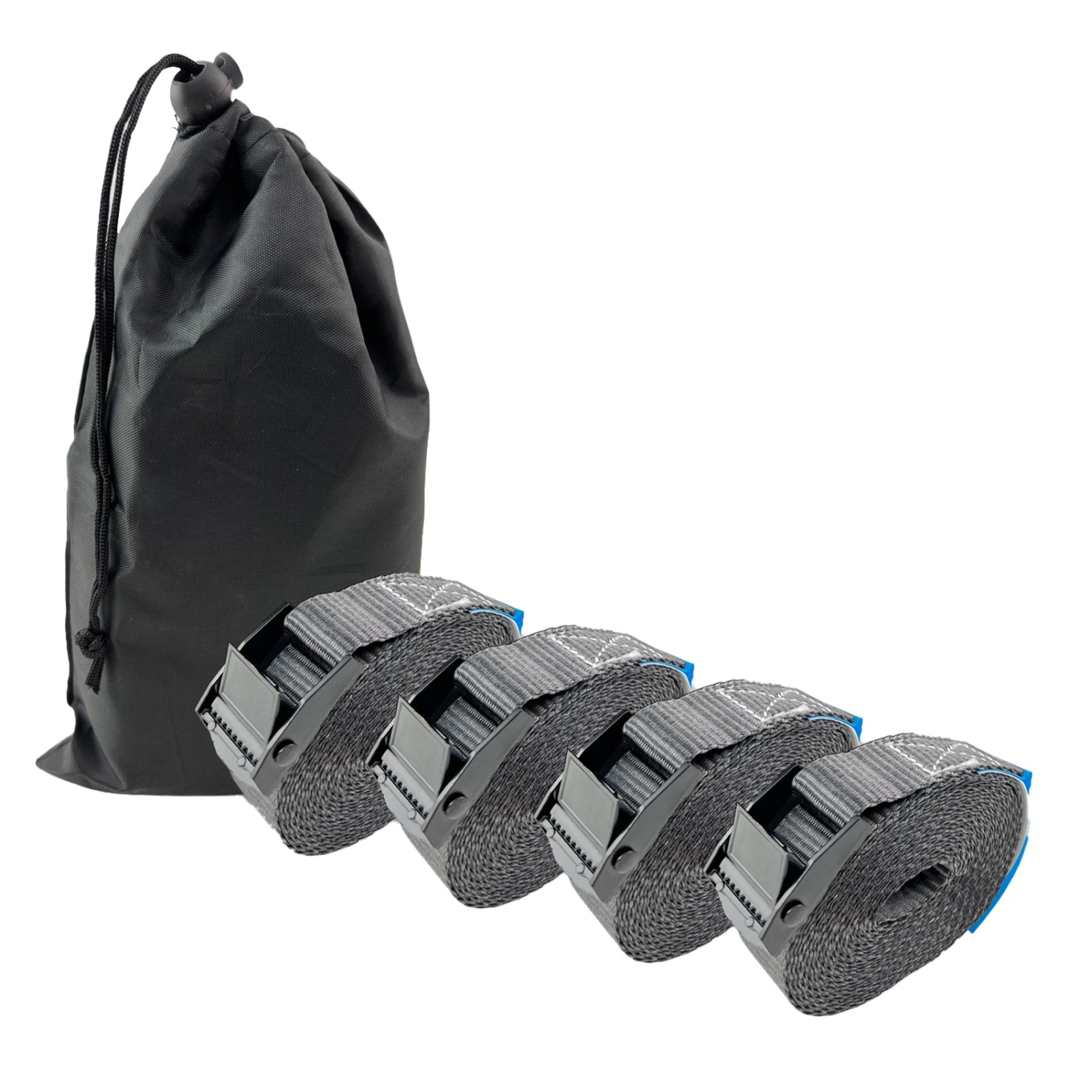 TRUTZHOLM 4x Spanngurt mit Klemmschloss 1 Teilig 2,5m 250kg Traglast Anthrazit mit Tasche TRUTZHOLM 4x Spanngurt mit Klemmschloss 1 Teilig 2,5m 250kg Traglast Anthrazit mit Tasche von TRUTZHOLM