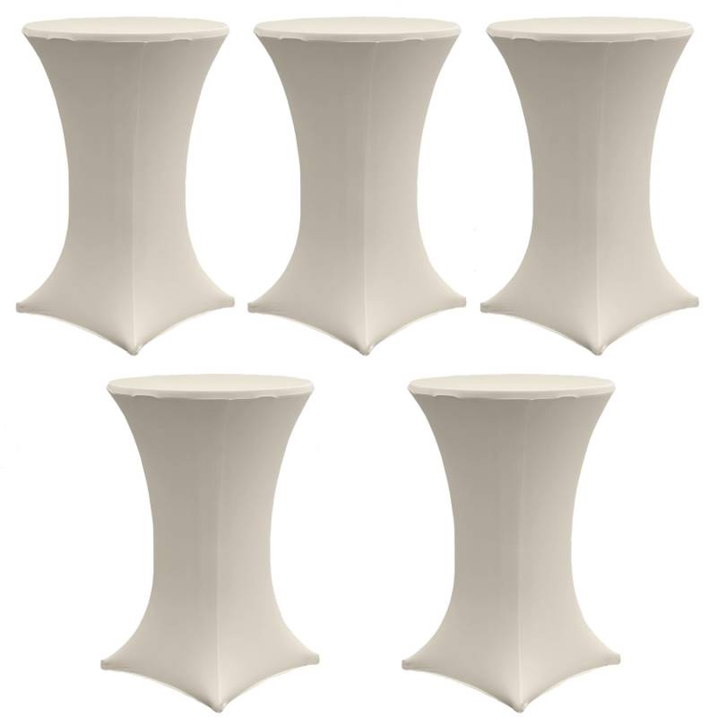 TRUTZHOLM 5er Set Stehtischhusse Stretch 70cm Beige von TRUTZHOLM