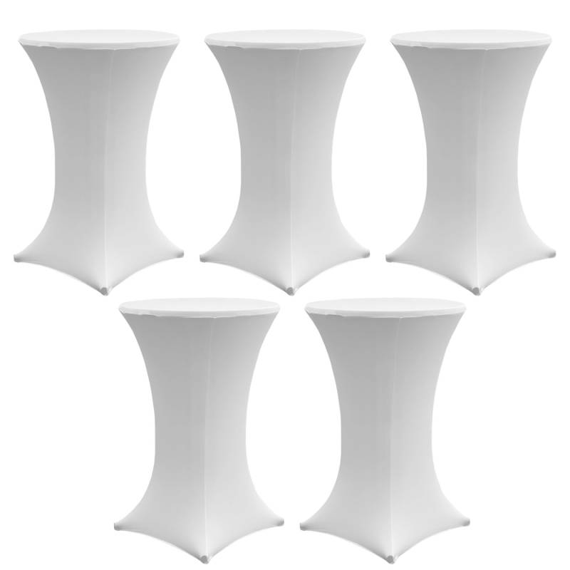 TRUTZHOLM 5er Set Stehtischhusse Stretch 70cm Weiß von TRUTZHOLM