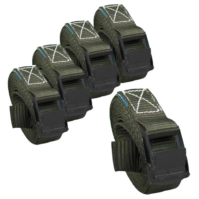 TRUTZHOLM 5x Profi Spanngurt Klemmschloss Auto 1 Teilig 2,5m 250 kg Anthrazit von TRUTZHOLM