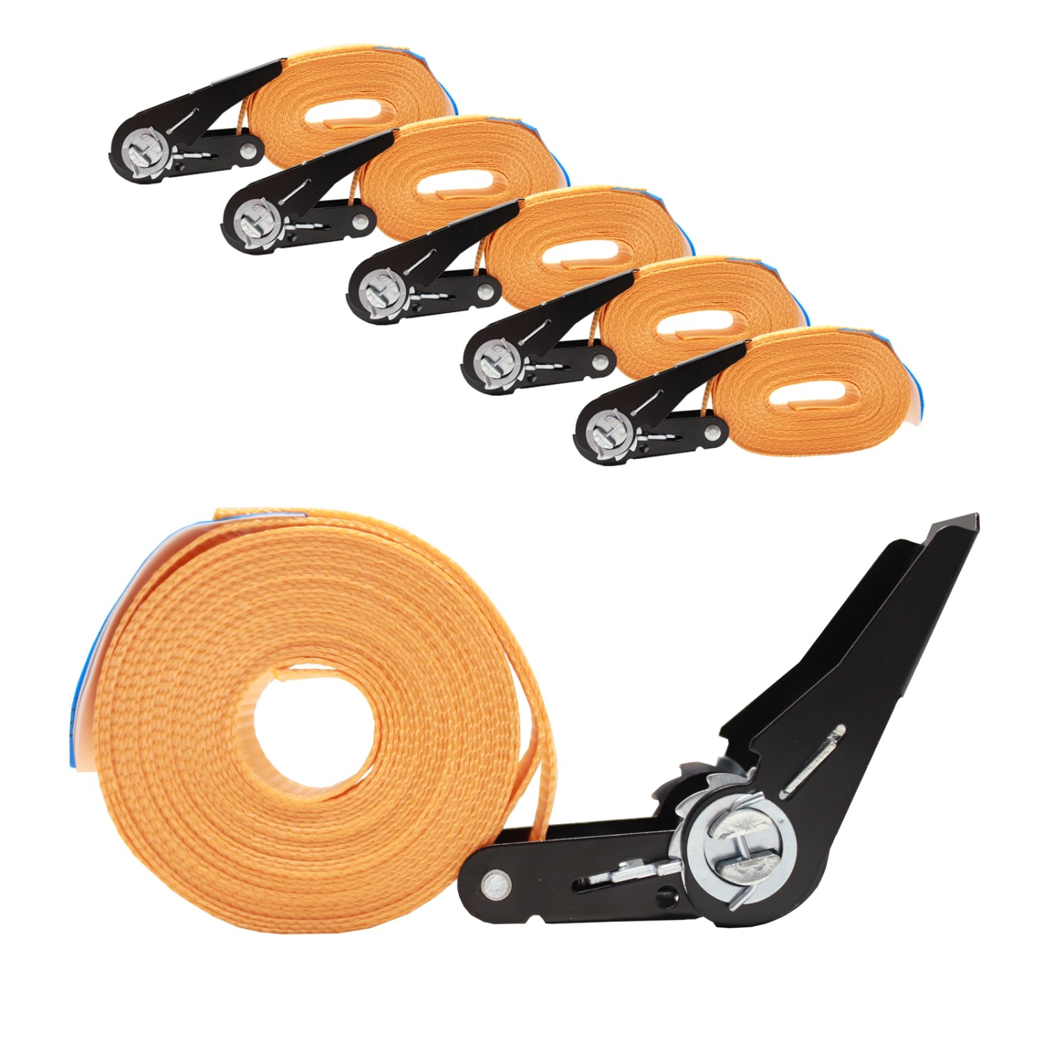 TRUTZHOLM 5x Spanngurt mit Ratsche 6m Einteilig 800kg 0,8t Orange TRUTZHOLM 5x Spanngurt mit Ratsche 6m Einteilig 800kg 0,8t Orange von TRUTZHOLM