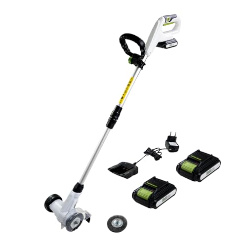 TRUTZHOLM Akku Fugenreiniger 20V inkl. 2x Akku 2.0Ah wechselbare Fugenbürsten Teleskopstiel von TRUTZHOLM