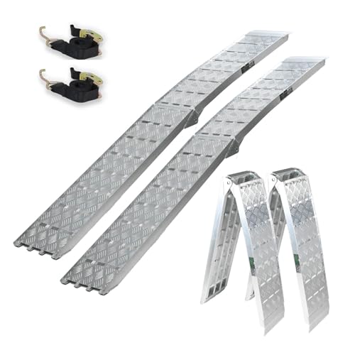 TRUTZHOLM 2 x Auffahrrampe klappbar 226 cm Traglast 1360 kg Alu grau Motorradrampen Verladerampen von TRUTZHOLM