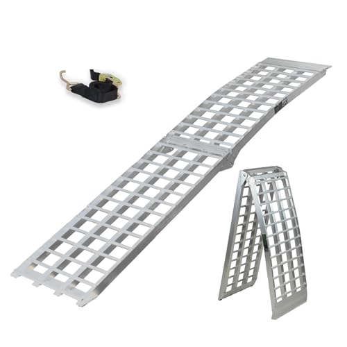 TRUTZHOLM 1 x Auffahrrampe 230 cm Traglast 680 kg Alu klappbar grau Riffelstab Rampe Verladerampe von TRUTZHOLM