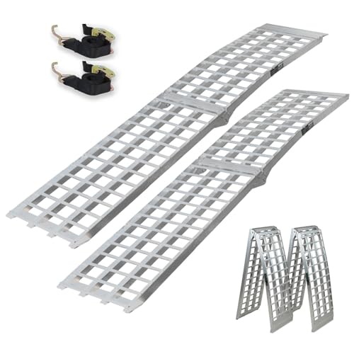 TRUTZHOLM 2 x Auffahrrampen 230 cm 1360 kg Traglast Alu klappbar grau Riffelstab Rampe Verladerampen von TRUTZHOLM