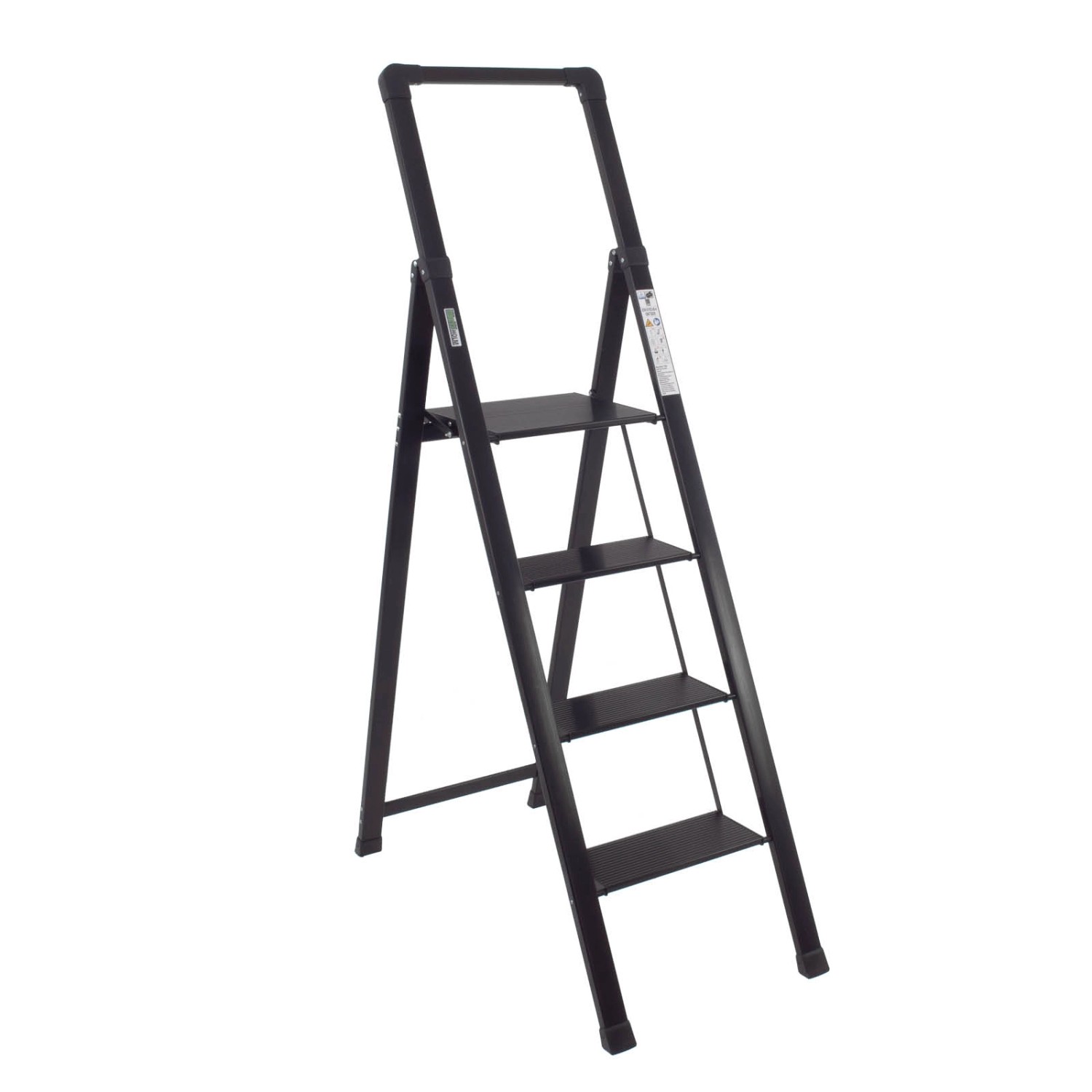 TRUTZHOLM Alu Trittleiter 4 Stufig Klappbar mit Handlauf 150kg Schwarz TRUTZHOLM Alu Trittleiter 4 Stufig Klappbar mit Handlauf 150kg Schwarz von TRUTZHOLM