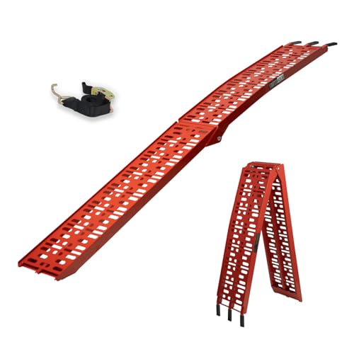 TRUTZHOLM 1 x Auffahrrampe klappbar 228cm Traglast 340 kg Alu rot gelocht Motorradrampe Verladerampe von TRUTZHOLM