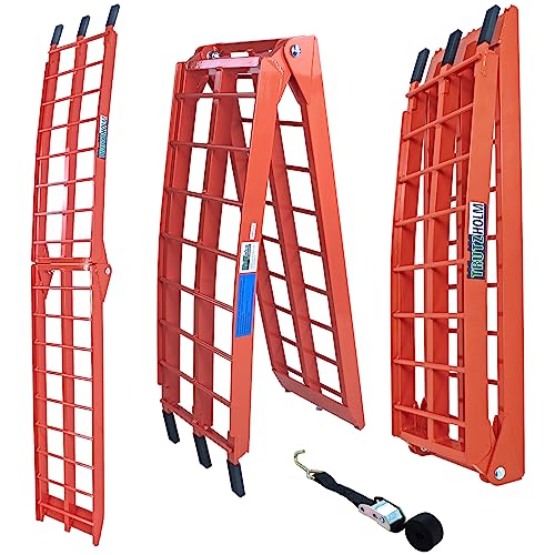 TRUTZHOLM 1 x Auffahrrampe klappbar 180 cm Länge 340 kg Traglast Alu geriffelte Einzelstäbe Verladerampe, Farbe nach Auswahl (Rot) TRUTZHOLM 1 x Auffahrrampe klappbar 180 cm Länge 340 kg Traglast Alu geriffelte Einzelstäbe Verladerampe, Farbe nach Auswahl (Rot) von TRUTZHOLM