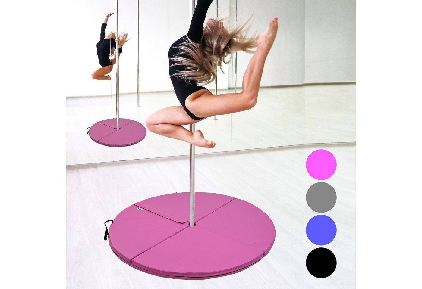 TRUTZHOLM Bodenschutzmatte Pole Dance Matte 5 cm dick Ø 120 cm pink Tanzstangenmatte Matte TRUTZHOLM Bodenschutzmatte Pole Dance Matte 5 cm dick Ø 120 cm pink Tanzstangenmatte Matte von TRUTZHOLM