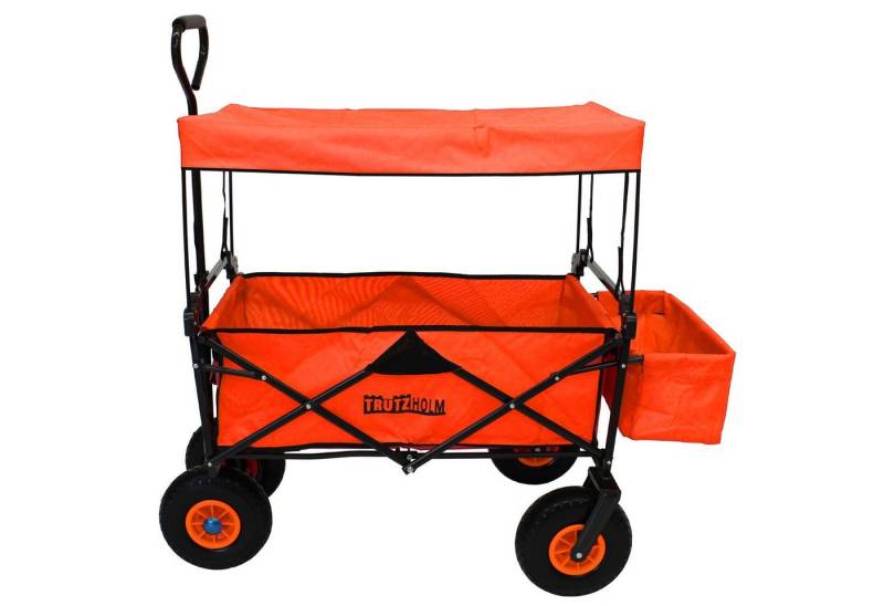 TRUTZHOLM Bollerwagen faltbar mit Dach, Vollgummi-Räder, Hecktasche und Teleskopgriff von TRUTZHOLM