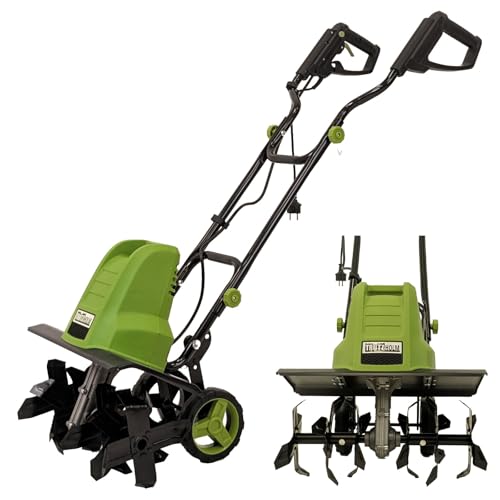 TRUTZHOLM Elektro-Bodenhacke 24 Stahlmesser 45cm breit 22 cm tief 1500W Netzbetrieb Transporträder klappbar Gartenfräse zur Bodenbearbeitung von TRUTZHOLM