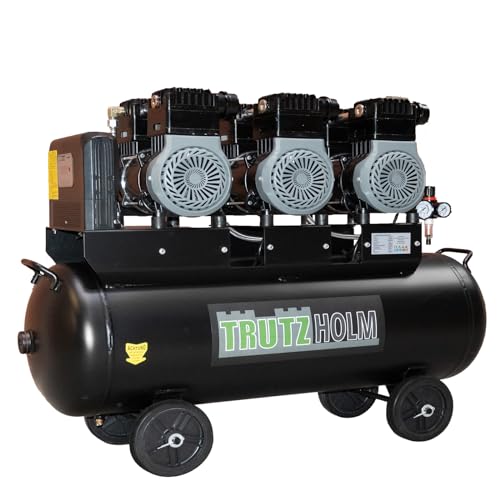 TRUTZHOLM Flüster Kompressor innenbeschichtet 100L Kessel Kompressor, ölfrei, 8 bar, 4500 W, Ansaugleistung 738 L/Min, 62 dB TRUTZHOLM Flüster Kompressor innenbeschichtet 100L Kessel Kompressor, ölfrei, 8 bar, 4500 W, Ansaugleistung 738 L/Min, 62 dB von TRUTZHOLM