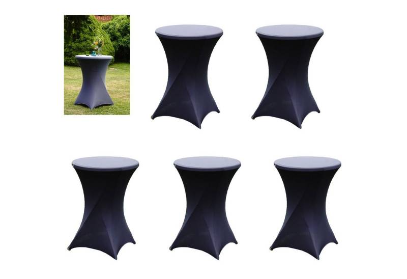 TRUTZHOLM Stehtischhusse 5x Partytisch/Bistrotisch anthrazit Stretchhusse Ø 60-80 cm von TRUTZHOLM