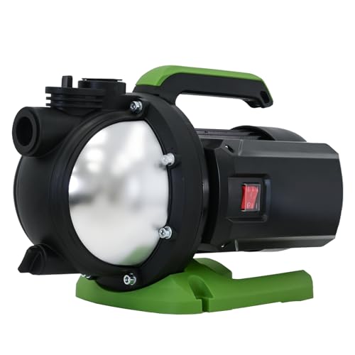 TRUTZHOLM Gartenpumpe Edelstahl 800 W 3200 l/h Förderhöhe 44 m Ansaughöhe 8 m Förderdruck max. 4,4 bar 1" Anschluss Jetpumpe Saugpumpe zur Gartenbewässerung inkl. Handgriff und stabilem Pumpenfuß von TRUTZHOLM