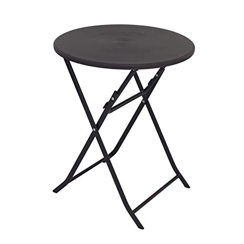 TRUTZHOLM Gartentisch rund Holzoptik grau Ø 60cm klappbar standfest robust Balkontisch Beistelltisch Bistrotisch Partytisch Klapptisch Campingtisch von TRUTZHOLM