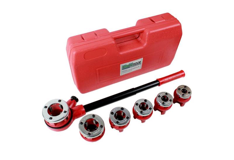 TRUTZHOLM Gewindeschneider Gewindeschneidkluppensatz Rohrgewindeschneidsatz Schneidkluppe, Set, 9-tlg., für Rohre von 1/4 bis 1 1/4 von TRUTZHOLM