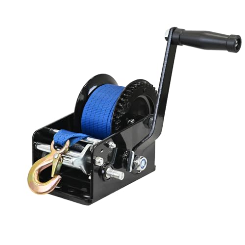 TRUTZHOLM Gurtwinde 1360 kg / 3000 lbs Polyestergurt Gurtlänge 10 m Gurtbreite 5 cm Lasthaken mit Sicherheitsbügel Sperrhebel 23 cm Handkurbel ergonomisch Bootswinde Handwinde TRUTZHOLM Gurtwinde 1360 kg / 3000 lbs Polyestergurt Gurtlänge 10 m Gurtbreite 5 cm Lasthaken mit Sicherheitsbügel Sperrhebel 23 cm Handkurbel ergonomisch Bootswinde Handwinde von TRUTZHOLM