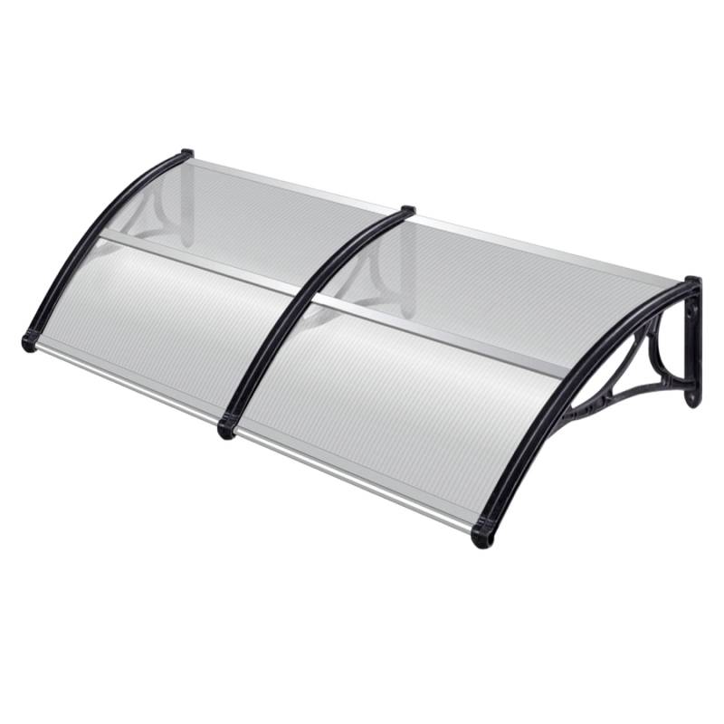 TRUTZHOLM Haustürvordach 97 x 295 cm Hohlkammerplatte Aluabschlussleiste Schwarz von TRUTZHOLM